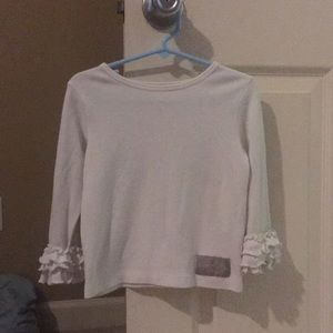 Ruffle shirt size 3/4 . Like new , no stains